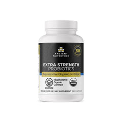 Ancient Nutrition probiotic bottle front view for daily gut support