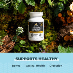 Ancient Nutrition reishi mushroom mycelium visual for balance and wellness.
