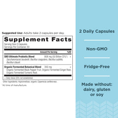 Ancient Nutrition SBO Ultimate capsules arranged for daily probiotic routine