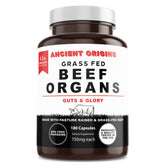 Ancient Origins grass-fed beef organs capsules close-up highlighting nutrient-dense supplement for daily vitality