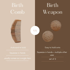andhoney birth comb shown as a labor pain relief aid for comfort