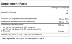 Andrew Lessman Cranberry with D-Mannose capsules close-up for easy daily use.