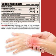 Andrew Lessman Glucosamine 1500 Chondroitin 1200mg capsules close-up for everyday joint comfort.