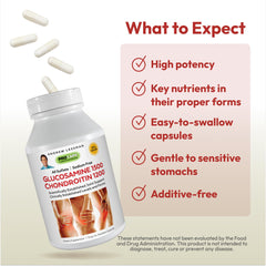Andrew Lessman Glucosamine 1500 Chondroitin 1200mg packaging showcases eco-friendly bottle.