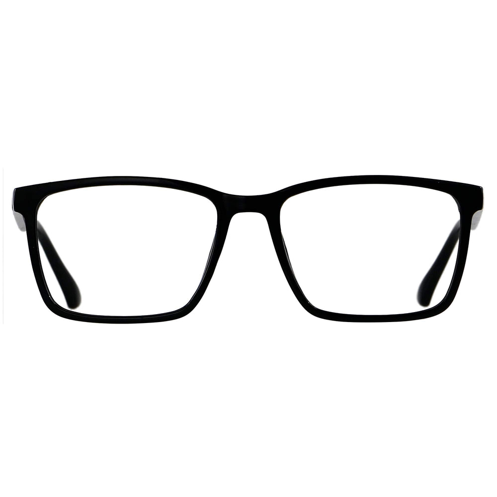 ANDWOOD blue light blocking glasses in a large square frame for all-day comfort