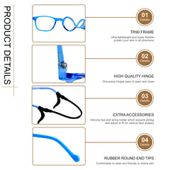 ANDWOOD kids blue light glasses with pouch included for easy transport