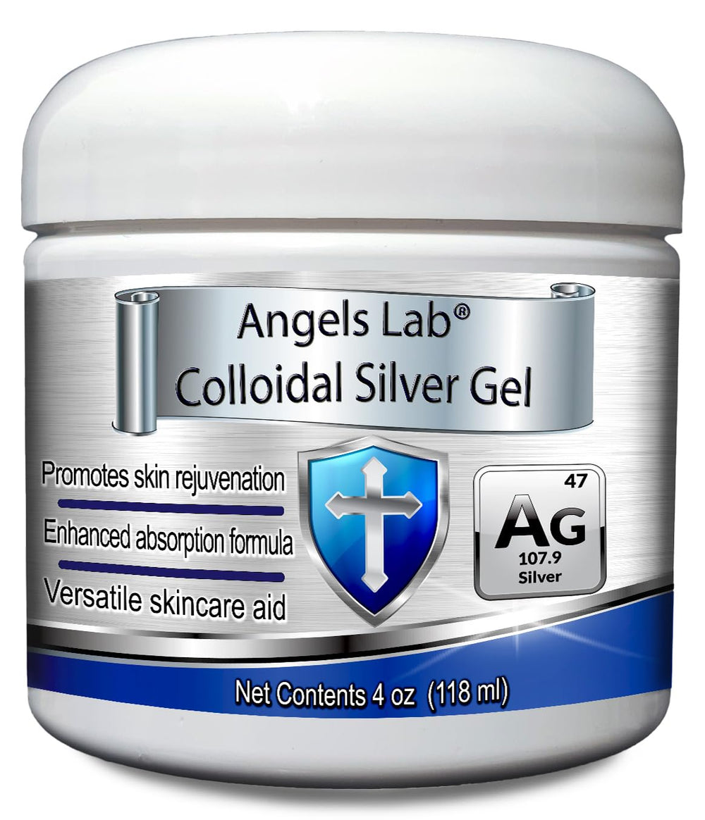 Angels Lab Colloidal Silver Gel 4 oz bottle, ideal for daily skin care.