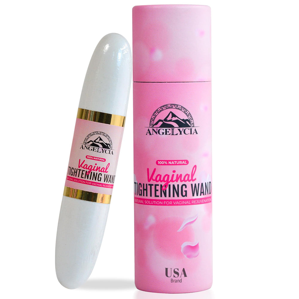 ANGELYCIA Magic Tongkat Madura Wand packaging shown for discreet, premium feminine care.