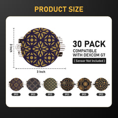 ANGTICS Dexcom G7 overpatch with ornate shape ornament gilt motif supports everyday wear.