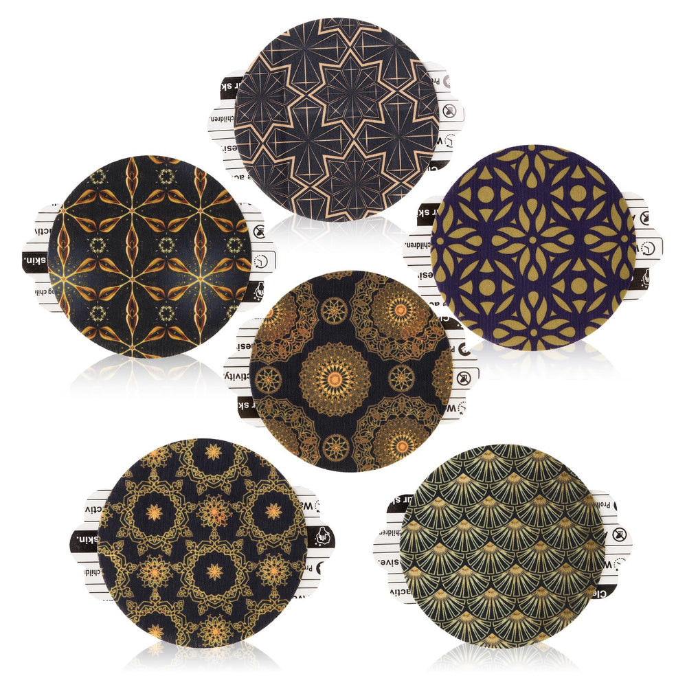 ANGTICS Dexcom G7 overpatch with star gilt geometry, enhances wear with secure fit and style.