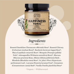 Anima Mundi Happiness Tonic roasted dandelion to savor gut-friendly herbal notes.