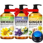 ANKOOY arnica massage oil bottle for soothing sore muscles during home massages.
