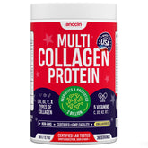 anocin multi collagen powder jar showing texture for skin and joint support.