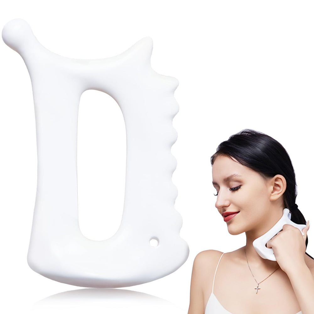 ANPODE Body Gua Sha tool with toothed edge aids lymphatic drainage.