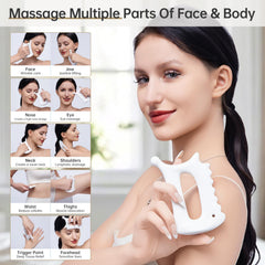 ANPODE ceramic gua sha massage tool highlights skin-friendly cool touch.