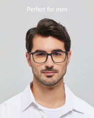 ANRRI blue light blocking glasses close-up lens highlights polycarbonate durability.