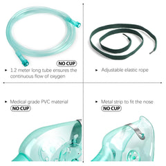 ANSNF oxygen mask tubing shows 6.6 ft length for flexible use with portable systems.