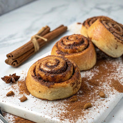 Dough with Anthony's Organic Cinnamon Powder dusting