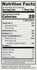 Close-up of Anthony's cinnamon powder label organic gluten-free