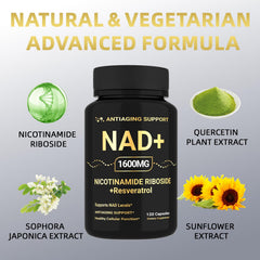 ANTIAGING SUPPORT NAD liposomal technology illustration suggesting enhanced absorption