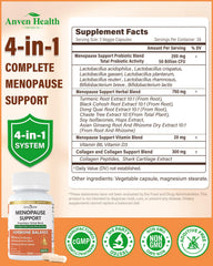 Anven Health menopause bottle label close-up highlights black cohosh and herbal balance