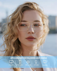 ANYLUV blue light glasses with clear lens reduce screen glare while preserving color.