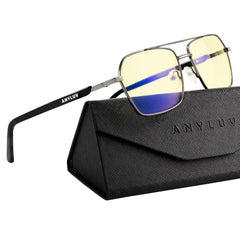 ANYLUV blue light glasses with a slim square frame reduce eye fatigue on screens