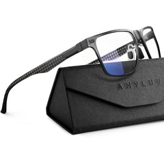 ANYLUV blue light glasses with square carbon fiber frame for screen time protection