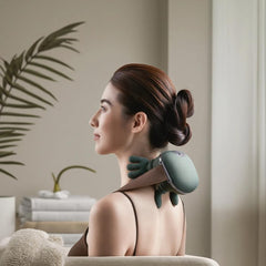 4D kneading heads mimic hand touch for deep relaxation.