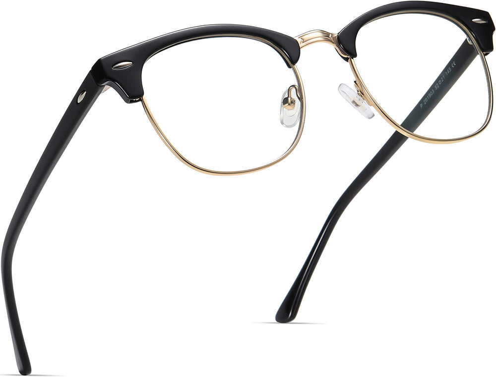 AOMASTE blue light glasses half-frame front view reduces screen glare for desk work