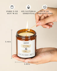 AOOVOO 18oz soy wax candle highlight clean burn and long-lasting scent.