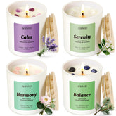 AOOVOO Calm Candles Set front view, gift-ready packaging for relaxation rituals.