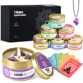 AOOVOO Chakra Candles Set with seven aromas for mindful mood balance.