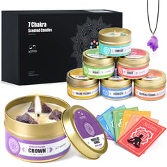 AOOVOO Chakra Candles Set with seven aromas for mindful mood balance.