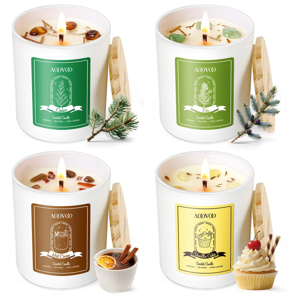 AOOVOO Cedarwood Forest candle creates warm winter ambience