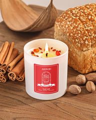 AOOVOO Cinnamon Candle crystal inside features red agate for grounding rituals