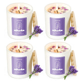 AOOVOO Lavender Candles 4 Pack in elegant gift box, ideal for gifting