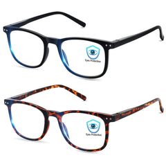 AOSM blue light glasses front view with anti-glare lenses for unisex wearers.