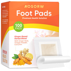 AOSORW foot pads orange packaging highlights natural cleansing properties.