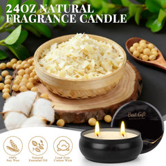 AOTOIE amber sandalwood candle emphasizes woodsy, cozy atmosphere