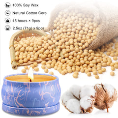 Aottom 9-scent candle set featuring varied fragrances for different moods