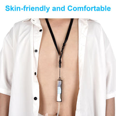 APDTEK adjustable neck lanyard extends up to 21 inches for fit.