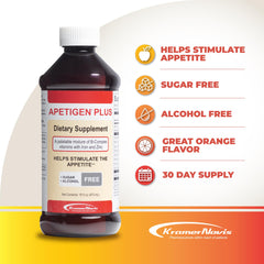 Apetigen-Plus for adults with orange flavor fits daily nutrition goals.