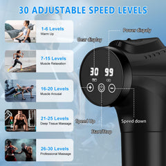APherma massage gun side view highlighting ergonomic grip for comfortable use