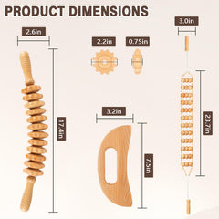 APIFRSUAK rodillo-masaje-arco de madera para cintura, abdomen y glúteos.
