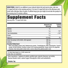 Applied Nutrition Green Tea Fat Burner soft-gels close-up for fast-acting metabolism aid.
