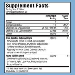 Applied Nutrition Healthy Brain All-Day Focus tablets close-up for cognitive support