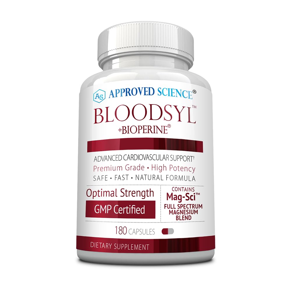 Approved Science Bloodsyl bottle with capsules supports daily wellness.