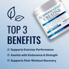 Approved Science Creatine Monohydrate powder pour ideal for quick dissolving