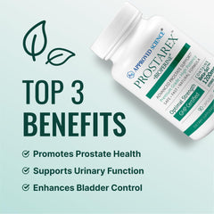 Approved Science Prostarex capsules pile showing easy daily supplementation.